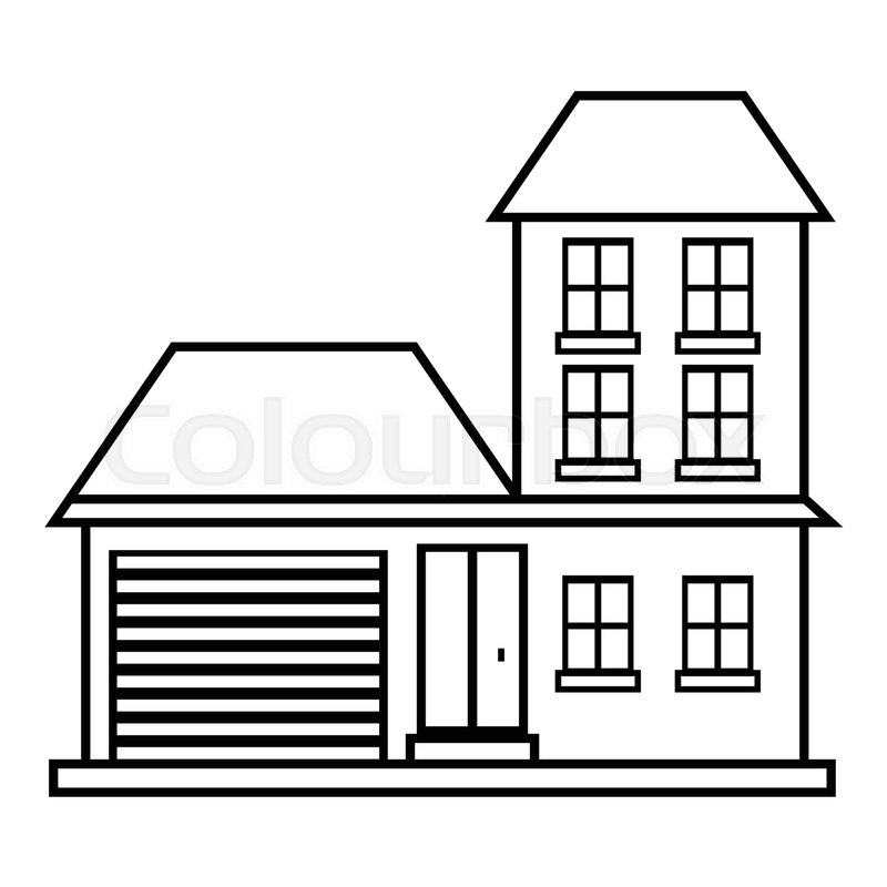 House With Garage Icon Outline Stock Vector Colourbox 800x800 House With Garage Icon Outline Stock Vector Colourbox