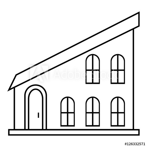 Modern House Icon Outline Illustration Of House Vector Icon 500x500 Modern House Icon Outline Illustration Of House Vector Icon