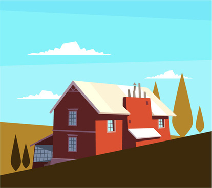 Simple House Outline Free Vector Download 414x368 Simple House Outline Free Vector Download