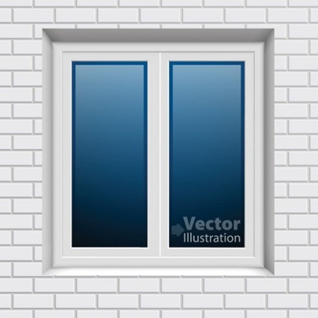 Realistic Home Window Vector Graphic 450x450 Realistic Home Window Vector Graphic