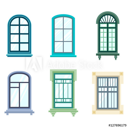 Set Of Isolated House Window Frames 500x500 Set Of Isolated House Window Frames