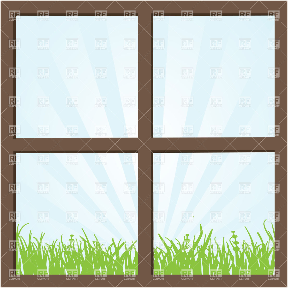 Summer Field And Sky Seen Through The Window Vector Image 1200x1200 Summer Field And Sky Seen Through The Window Vector Image