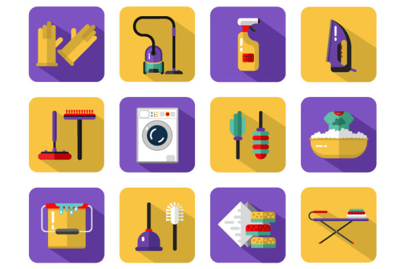 800x532 Housekeeping Vector Icons Set