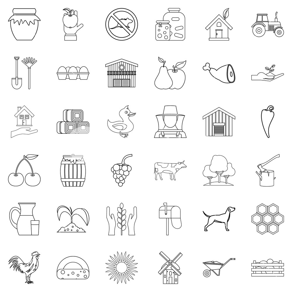 1000x1000 Housekeeping Icons Set Outline Style Of Housekeeping Vector