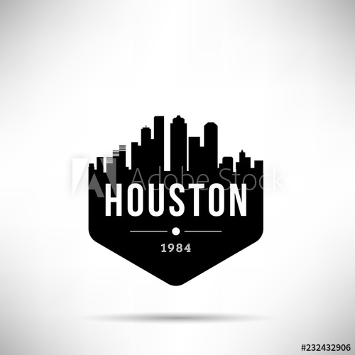 500x500 Houston City Modern Skyline Vector Template