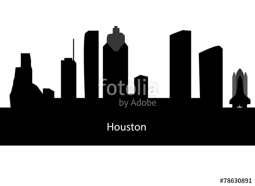500x364 Houston City Silhouette Stock Image And Royalty Free Vector