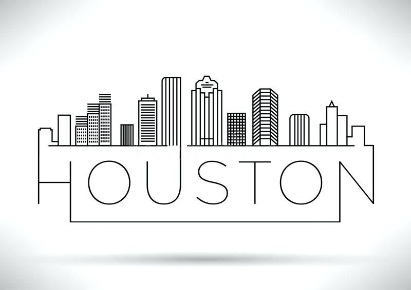 800x566 Houston Skyline Pencil Vector