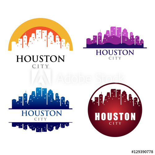 500x500 Houston City Building Landmark Skyline Logo Template