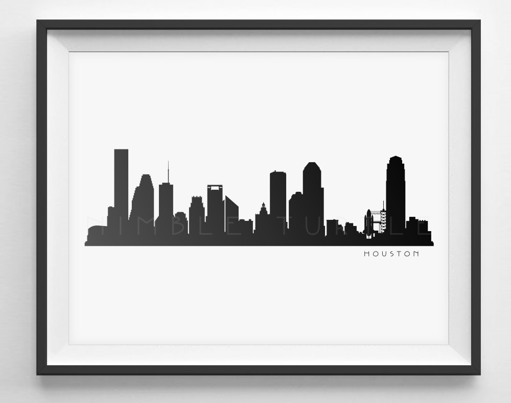 Houston Skyline Silhouette Printable Download Pdf Etsy 1000x790 Houston Skyline Silhouette Printable Download Pdf Etsy