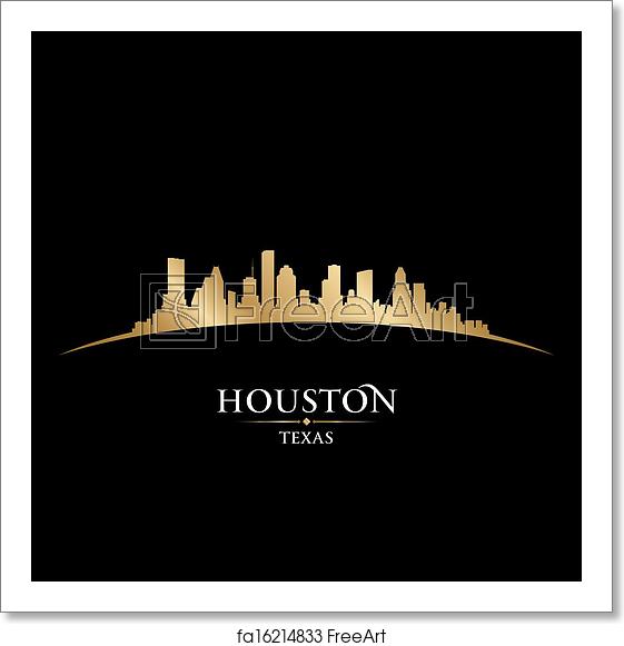 Free Art Print Of Houston Texas City Skyline Silhouette Black 561x581 Free Art Print Of Houston Texas City Skyline Silhouette Black