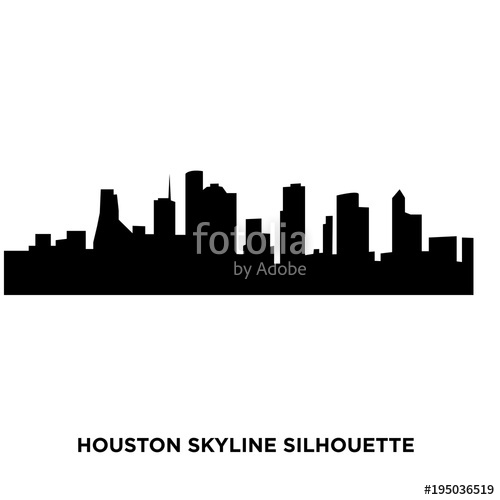 Houston Skyline Silhouette On White Background Stock Image 500x500 Houston Skyline Silhouette On White Background Stock Image