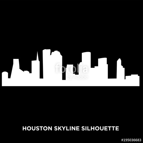 White Houston Skyline Silhouette On Black Background Stock Image 500x500 White Houston Skyline Silhouette On Black Background Stock Image