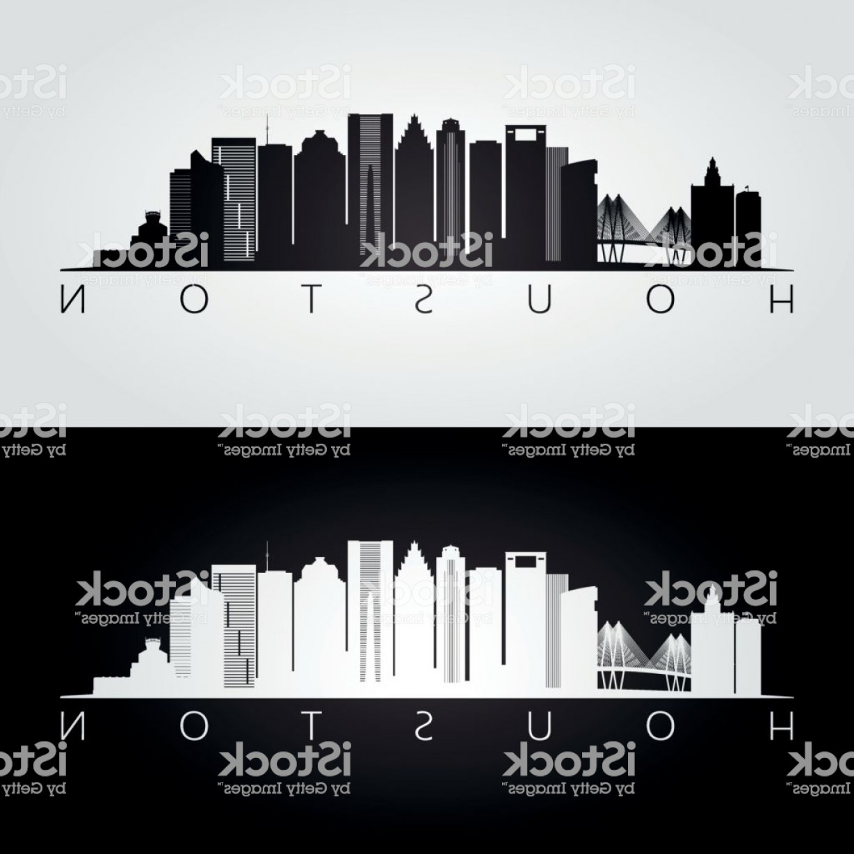 Houston Skyline Black And White Silhouette Vector Illustration Gm 1228x1228 Houston Skyline Black And White Silhouette Vector Illustration Gm