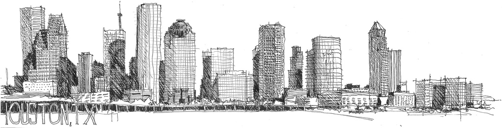 Houston Skyline Drawing at PaintingValley.com | Explore collection of ...