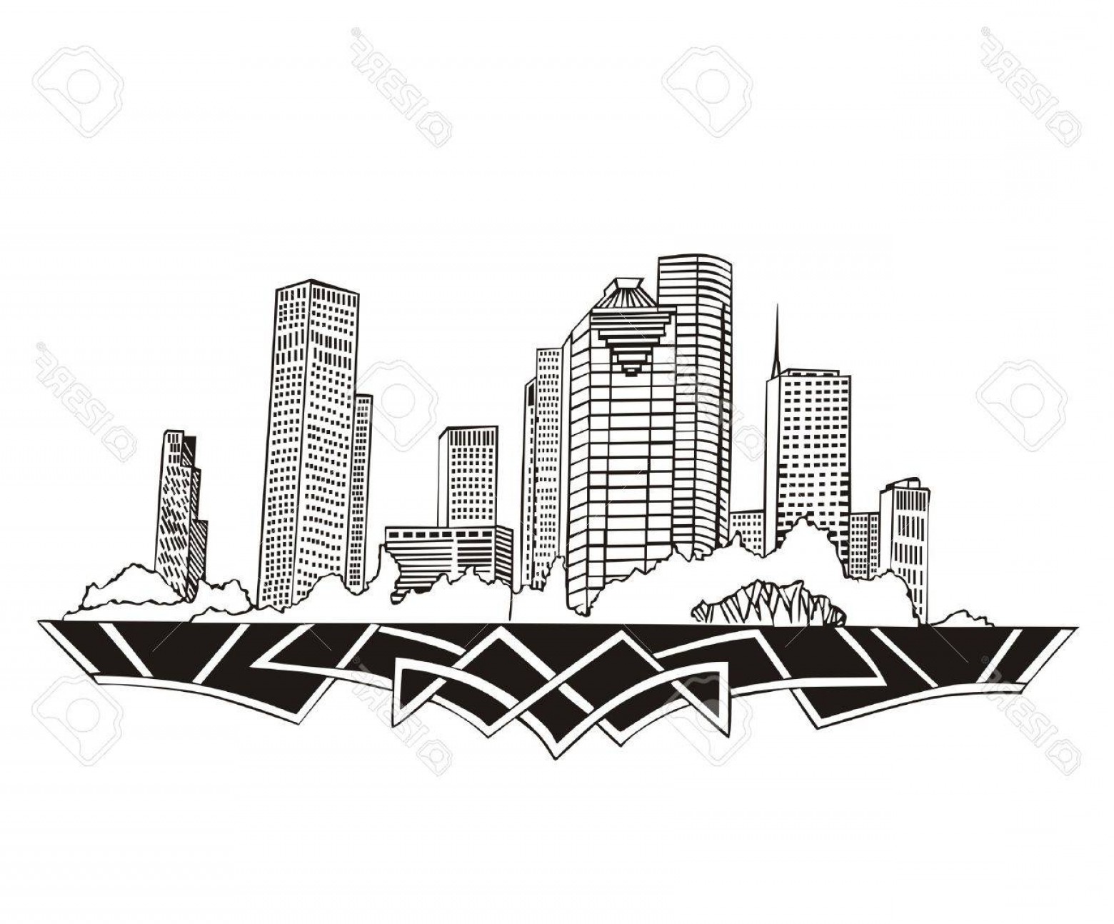 1560x1294 Photohouston Tx Skyline Black And White Wallkeeper
