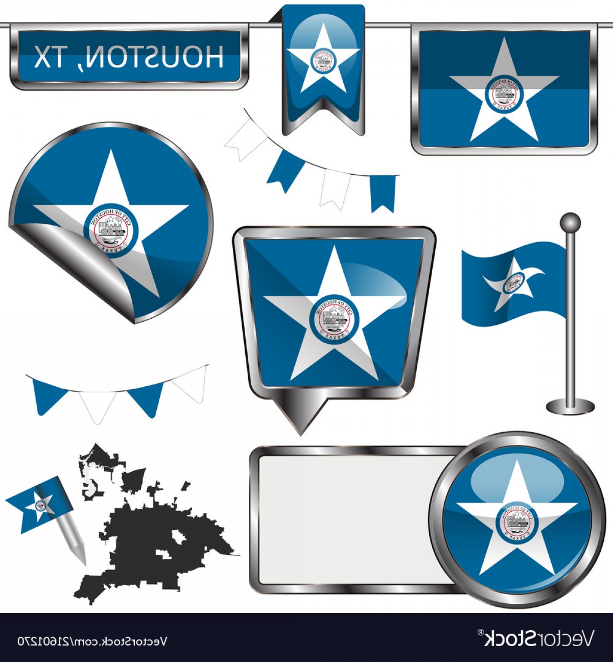 1200x1296 Glossy Icons With Flag Of Houston Tx Vector Soidergi