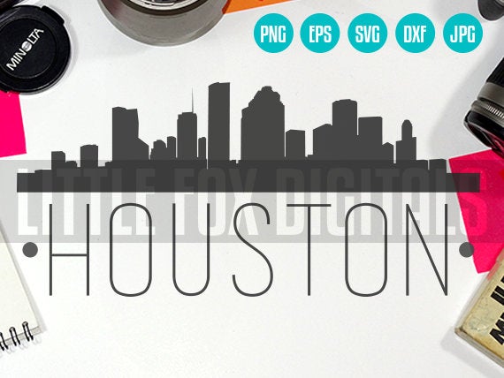 570x428 Vector Houston Texas Tx Usa Skyline City East Etsy
