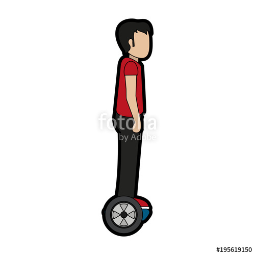 500x500 Man On Hoverboard Vector Illustration Graphic Design Stock Image