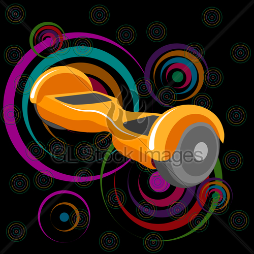 500x500 Vector Illustration Hoverboard, Gyroscooter Gyroscope Fla Gl