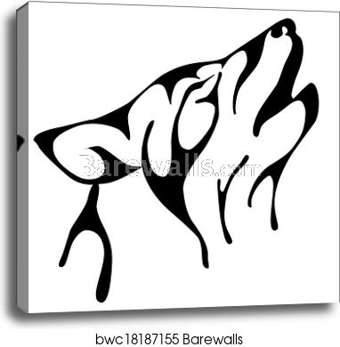 Howling Wolf Vector Illustration, Canvas Print Barewalls Posters 382x390 Howling Wolf Vector Illustration, Canvas Print Barewalls Posters