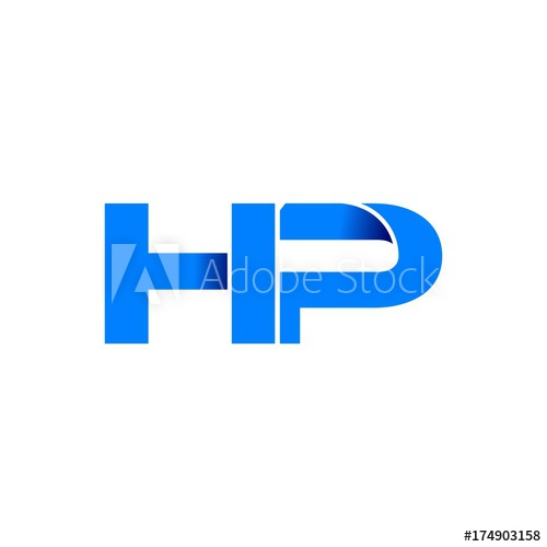 500x500 Hp Logo Initial Logo Vector Modern Blue Fold Style