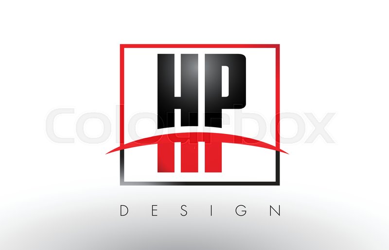 800x515 Hp H P Logo Letters With Red And Black Stock Vector Colourbox