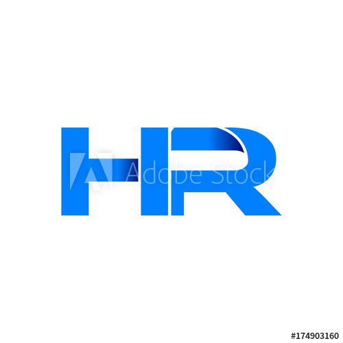 500x500 Hr Logo Initial Logo Vector Modern Blue Fold Style