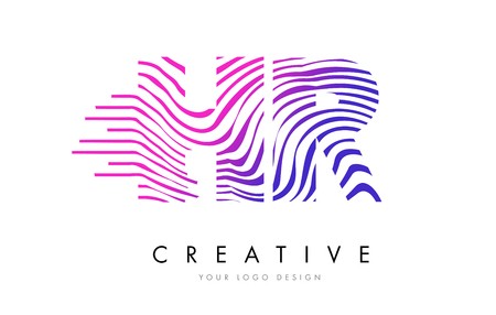 450x286 Hr H R Zebra Letter Logo Design With Black And White Stripes