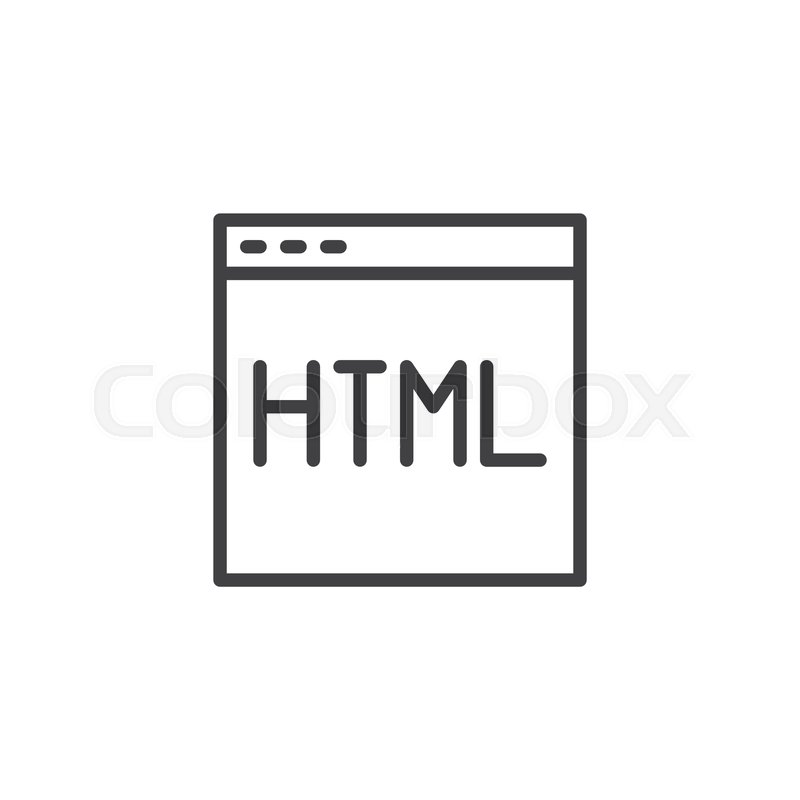 800x800 Webpage Html Code Outline Icon Linear Stock Vector Colourbox