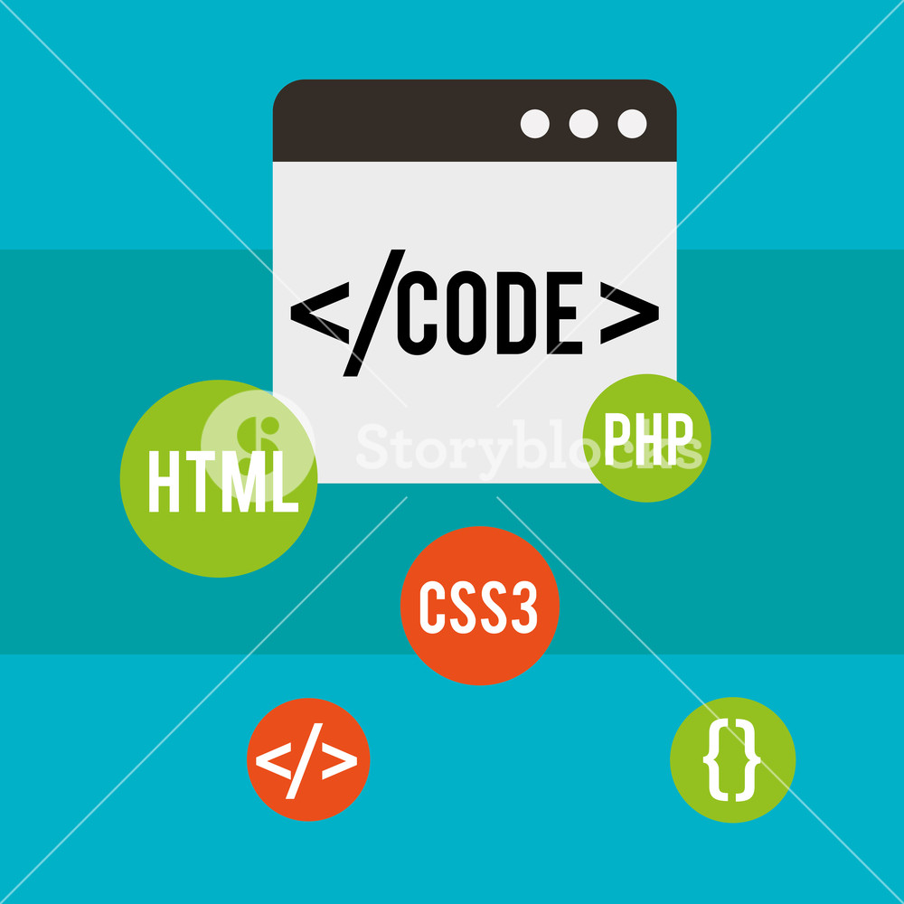 1000x1000 Program Code Website Language Html Vector Illustration