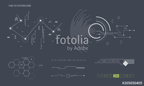 500x301 Futuristic Hud Elements Vector Collection Space Technology