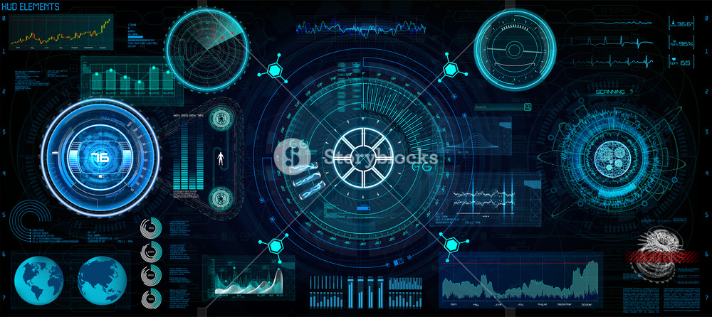 1000x446 Futuristic Concept Hud, Gui Style Screen
