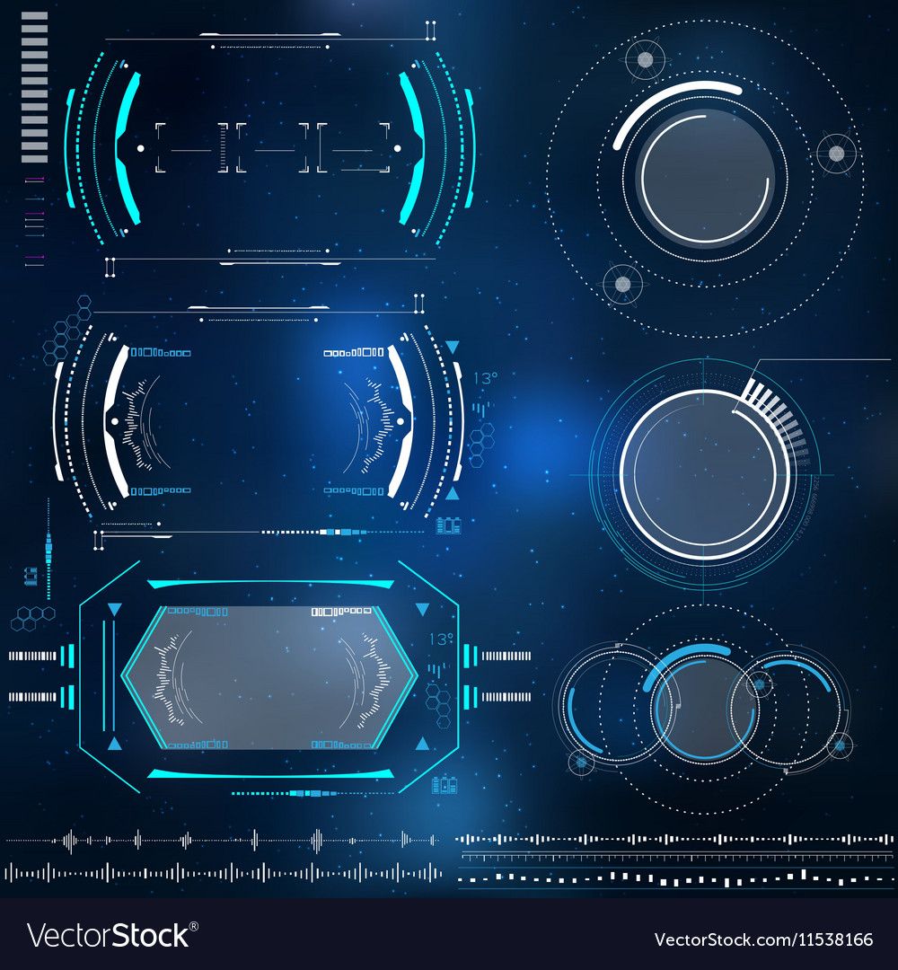 1000x1080 Technological Hud Elements Futuristic Interface Vector Image Csu
