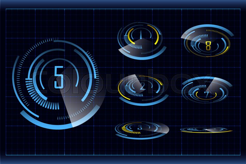 800x534 Blue Futuristic Hud Design Elements Stock Vector Colourbox