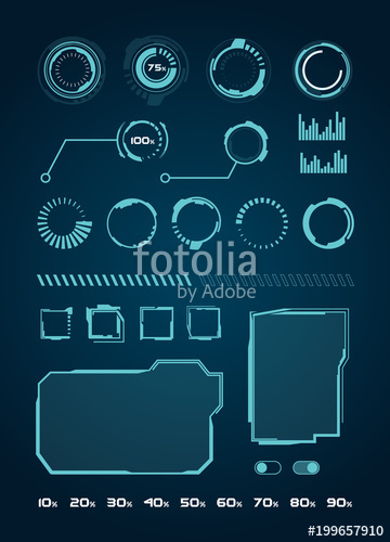 360x500 Hud Interface Elements Set, Circles, Loading, Frames For Web