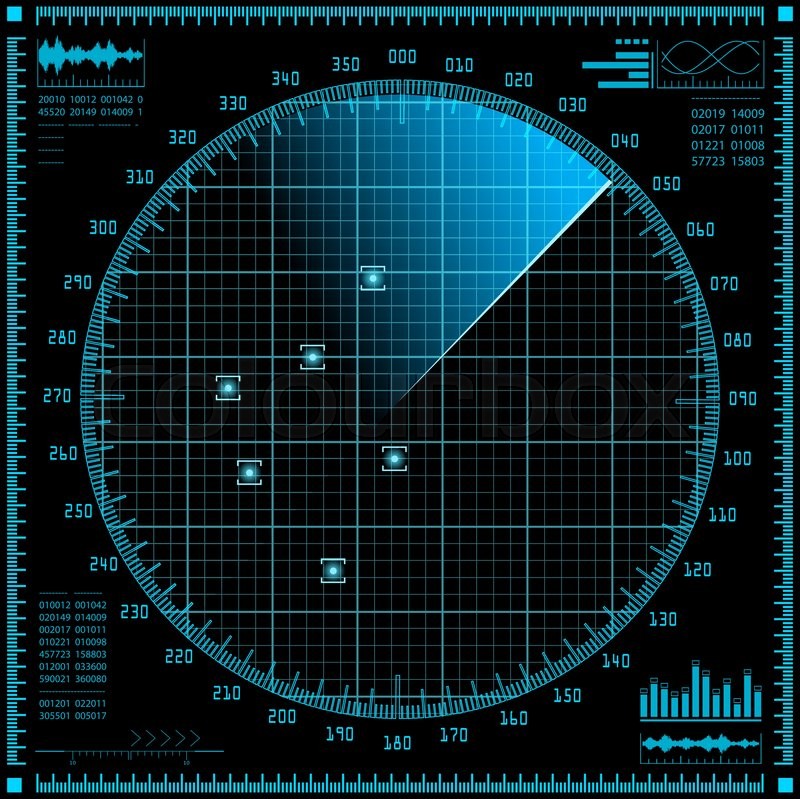 800x799 Blue Radar Screen Hud Interface Stock Vector Colourbox