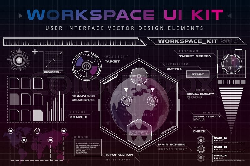 800x533 Ui Hud Infographic Interface Web Stock Vector Colourbox