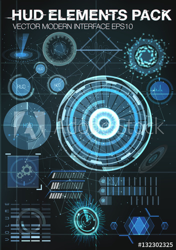 352x500 Set Infographic Elements Futuristic User Interface Hud Ui Ux