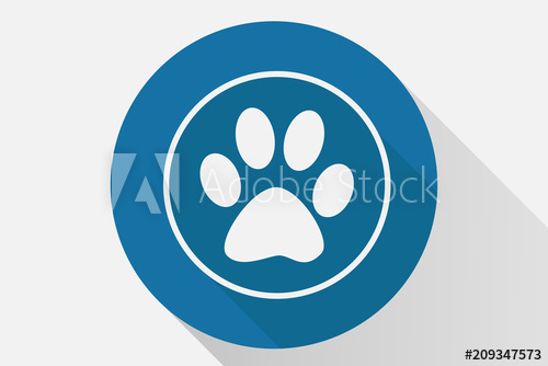 Icono Azul De Huella De Animal 500x334 Icono Azul De Huella De Animal