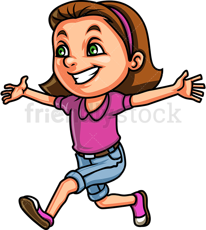 Little Girl Running For A Hug Cartoon Clipart Vector 715x798 Little Girl Running For A Hug Cartoon Clipart Vector