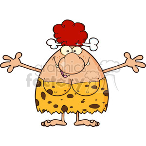 Smiling Red Hair Cave Woman Cartoon Mascot Character With Open 300x300 Smiling Red Hair Cave Woman Cartoon Mascot Character With Open