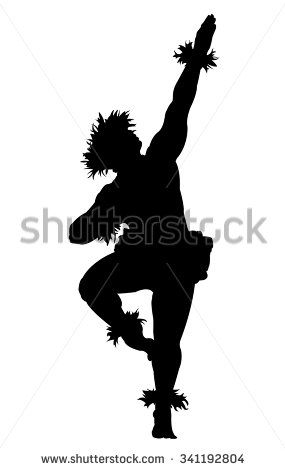 285x470 A Black Silhouette Of A Male Hula Dancer On A White Background