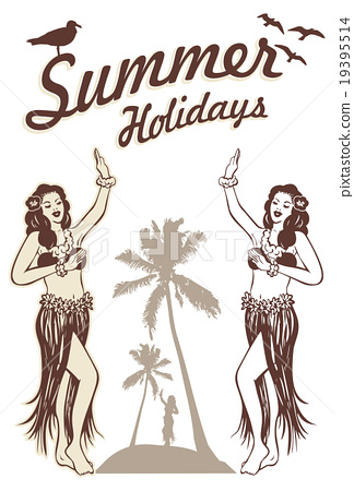 324x450 Hula Girl Dancing, Vector