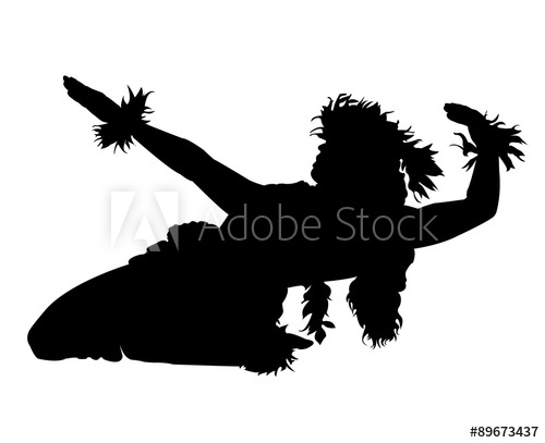 500x407 A Silhouette Of A Female Hula Dancer