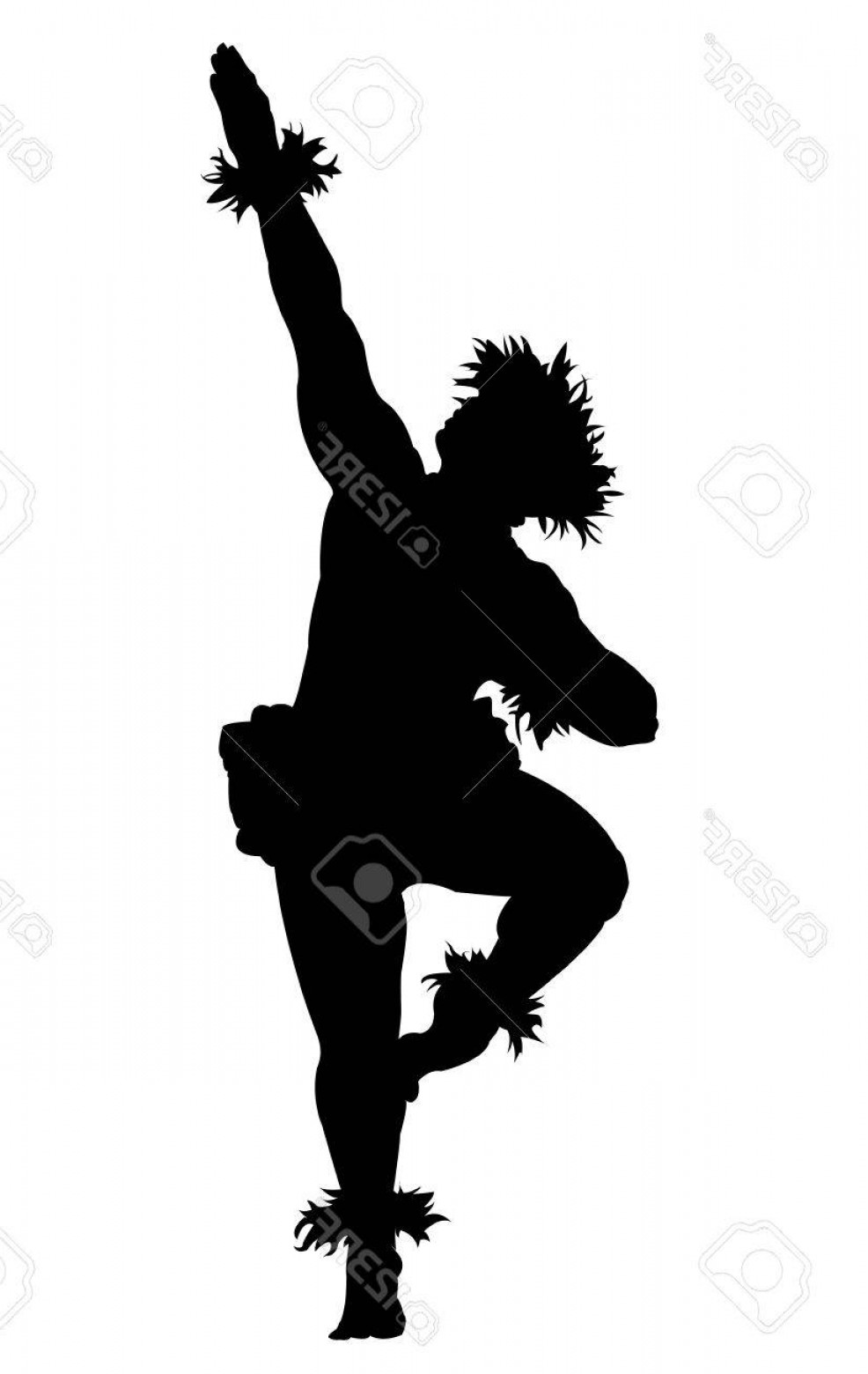 986x1560 Photostock Vector Black Silhouette Of A Male Hula Dancer