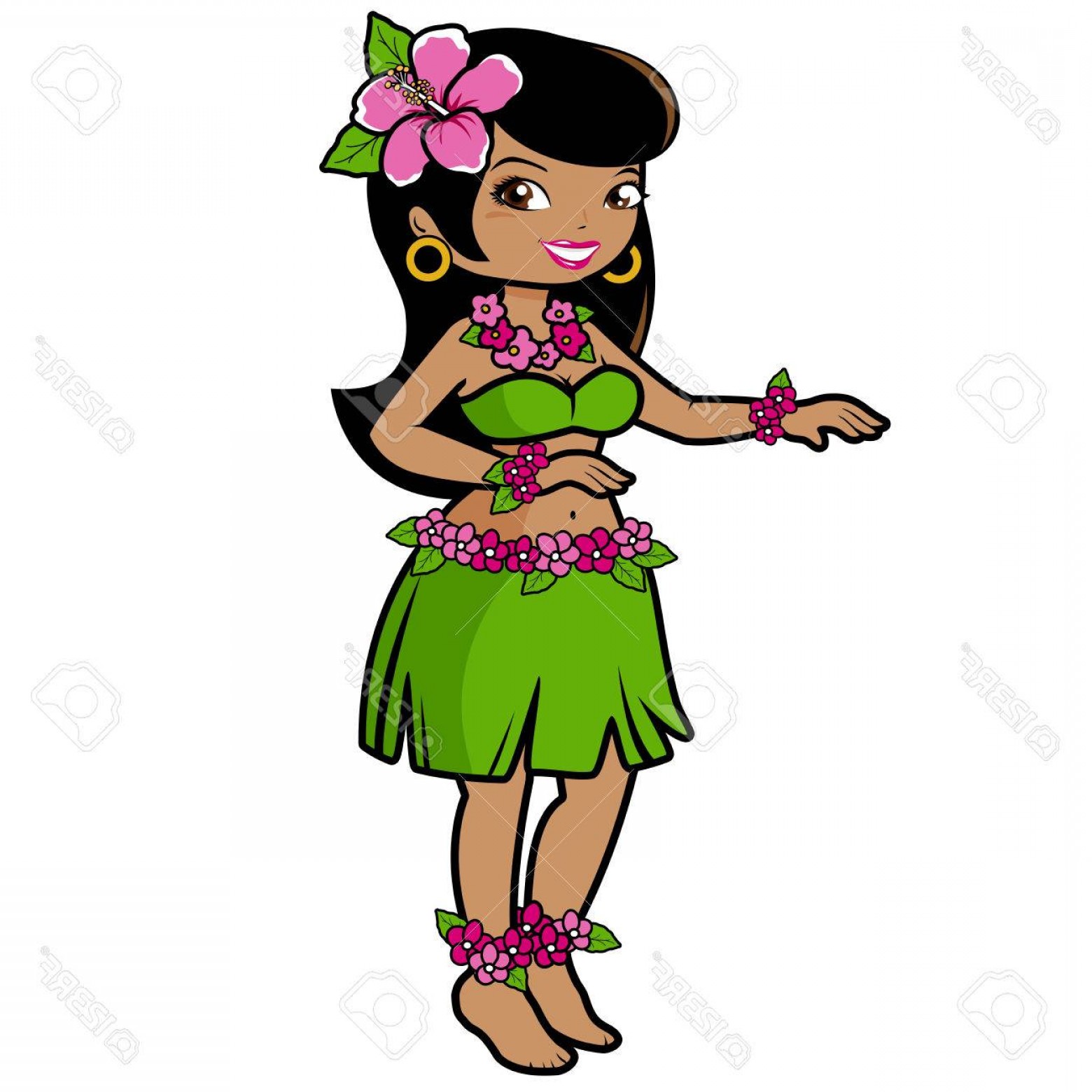 1560x1560 Photostock Vector Hawaiian Hula Girl Dancer Hoodamath