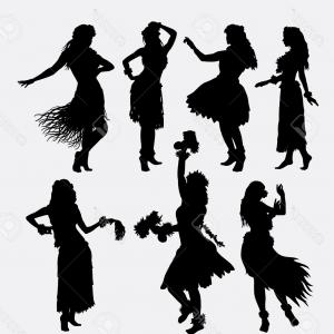 300x300 Photostock Vector Hawaiian Hula Girl Posing Dancing Sensual