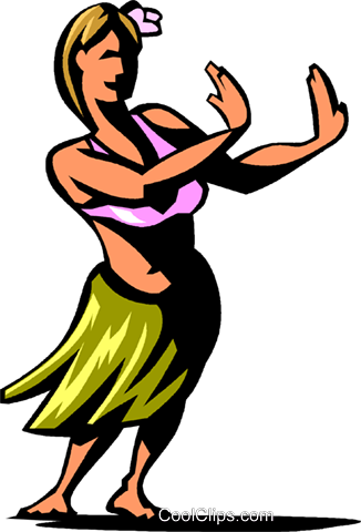 326x480 Hula Dancer Royalty Free Vector Clip Art Illustration