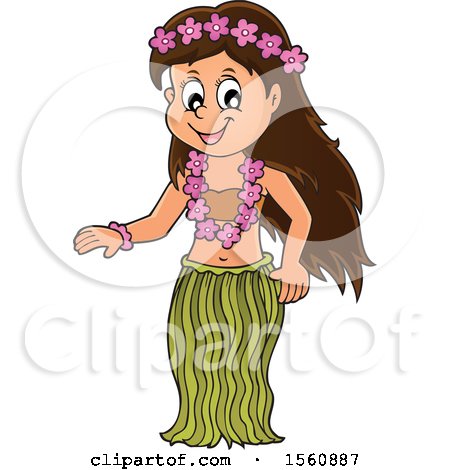 450x470 Clipart Of A Hawaiian Hula Dancer