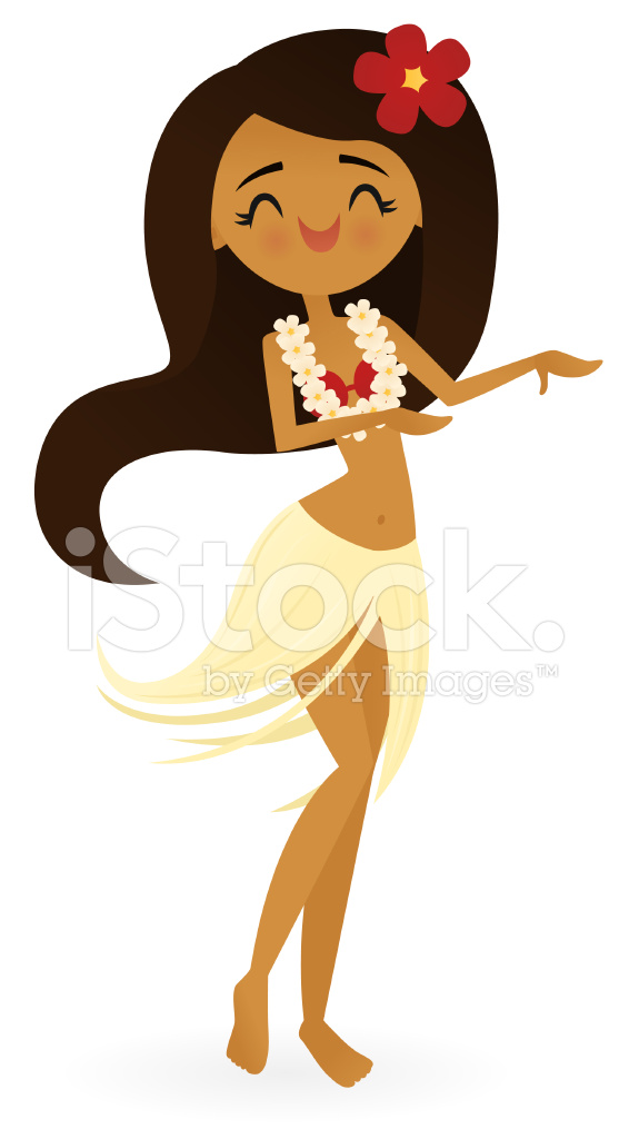 566x1024 Hula Girl Stock Vector